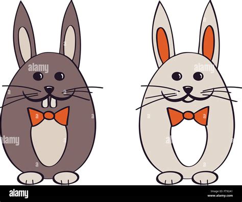 two easter bunnies vector illustration stock vector image and art alamy