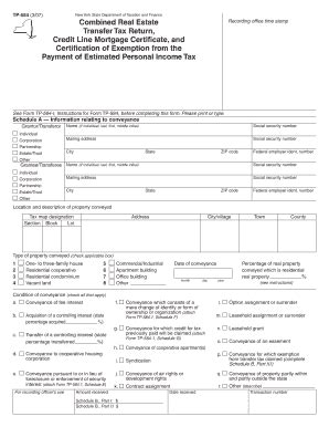 Form TP 584 3 07 Combined Real Estate Transfer Tax Return Fill