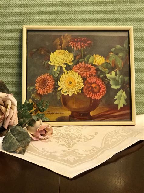 Vintage Floral Prints Framed Under Glass Botanical Prints Wall Art