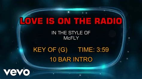 Mcfly Love Is On The Radio Karaoke Youtube