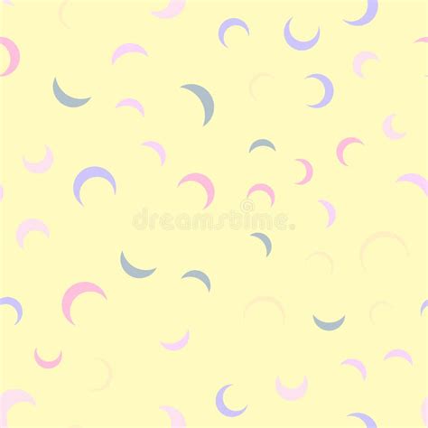 Seamless Pattern With Half Moon Crescents On Pastel Color Background