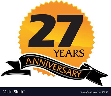 27 Years Ribbon Anniversary Royalty Free Vector Image