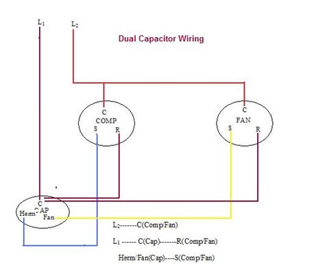 A wiring diagram usually provides information concerning the relative placement as well as plan of devices and terminals on the devices, to assist in building or servicing the gadget. Air Conditioner Dual Capacitor Wiring Diagram - Wiring Diagram and Schematic