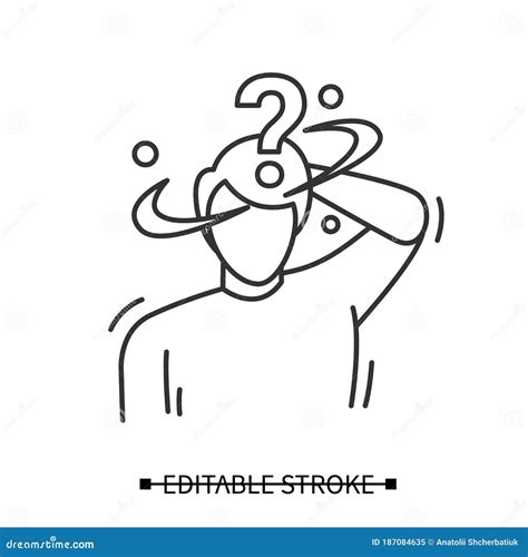 Confusion Icon Puzzled And Dizzy Man In Disorientation Simple Vector