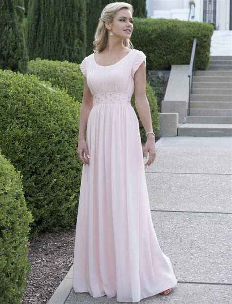 If you are searching for a beautiful modest bridesmaid dress that all of your best friends can afford, search no further! Cecelle 2019 Light Pink Long Modest Bridesmaid Dresses ...