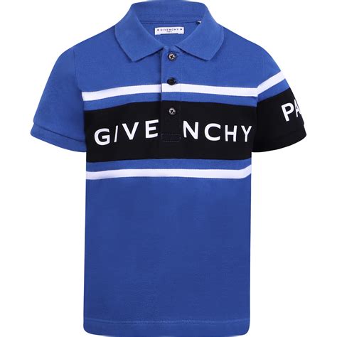 Givenchy Boys Monogram Polo Shirt In Blue Bambinifashioncom