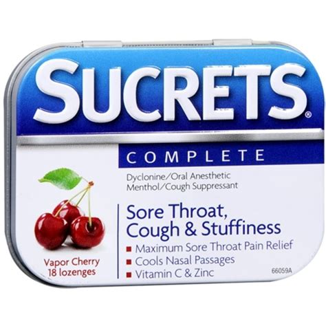 Sucrets Complete Lozenges Vapor Cherry 18 Each Pack Of 4 Walmart