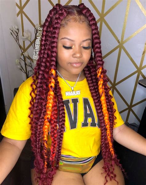 Burgundy And Black Mixed Box Braids The Trend Of 2023 Style Trends