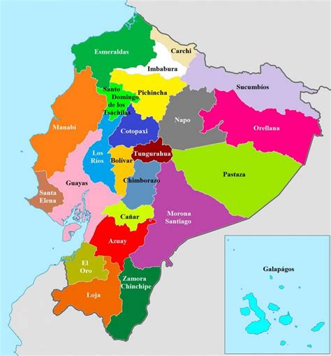 Mapa Del Ecuador Con Nombres Provincias Y Capitales Para Descargar E Imprimir