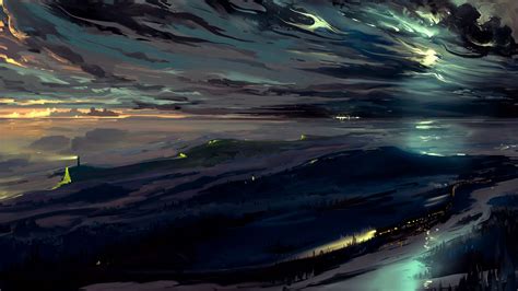 Download Wallpaper 1366x768 Sky Art Dark Night Tablet