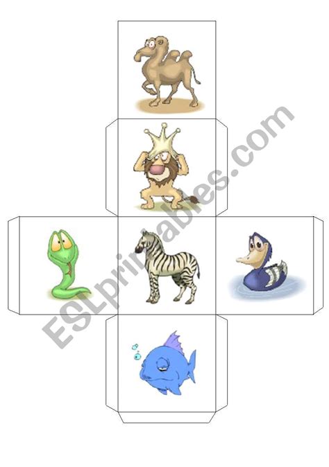 Animals Dice 9 Esl Worksheet By Tinmachine