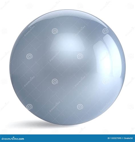 Sphere Button Round White Silver Ball Geometric Shape Basic Stock