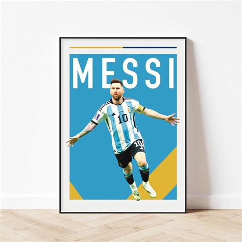 lionel messi inspired poster world cup art argentina soccer etsy australia