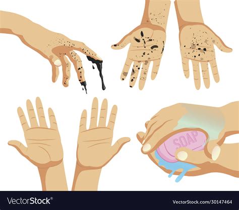 Clean And Dirty Hands Set Royalty Free Vector Image