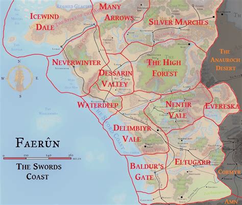 Map Of The Sword Coast Maps For You