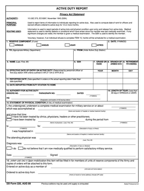 Dd 220 1989 2024 Form Fill Out And Sign Printable Pdf Template