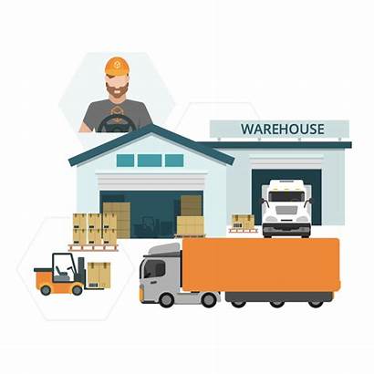 Warehouse Clipart Delivery Gudang Supplier Transparent Cartoon