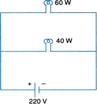 Two lamps, one rated 60 W at 220 V and other 40 W at 220 V ...