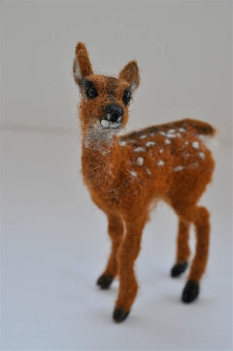Needle Felted Animal Deer Fawn Made To Order Etsy Felt Animals