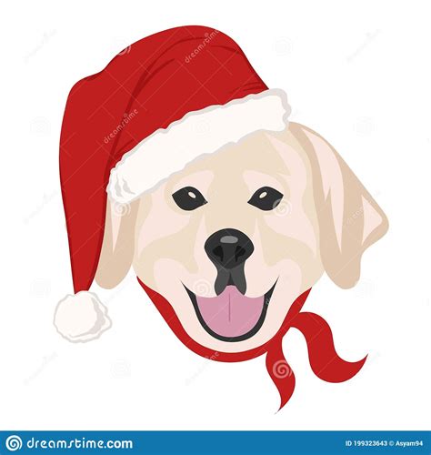 Christmas Poster Featuring A Portrait Of A Dog Wearing A Santa Hat