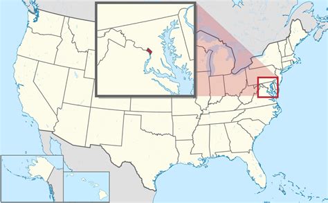 United States Map Showing Washington Dc