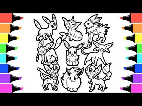 Pokemon Eevee Evolution Coloring Book I Colouring Videos For Kids