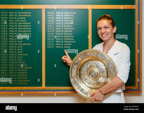2019 Wimbledon Ladies Singles Champion Simona Halep Standing By The