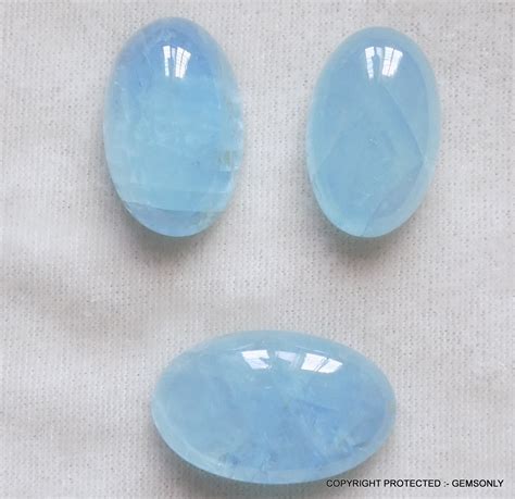 6190cts 3pc Natural Aquamarine Oval Cabochon 14x21mm To Etsy