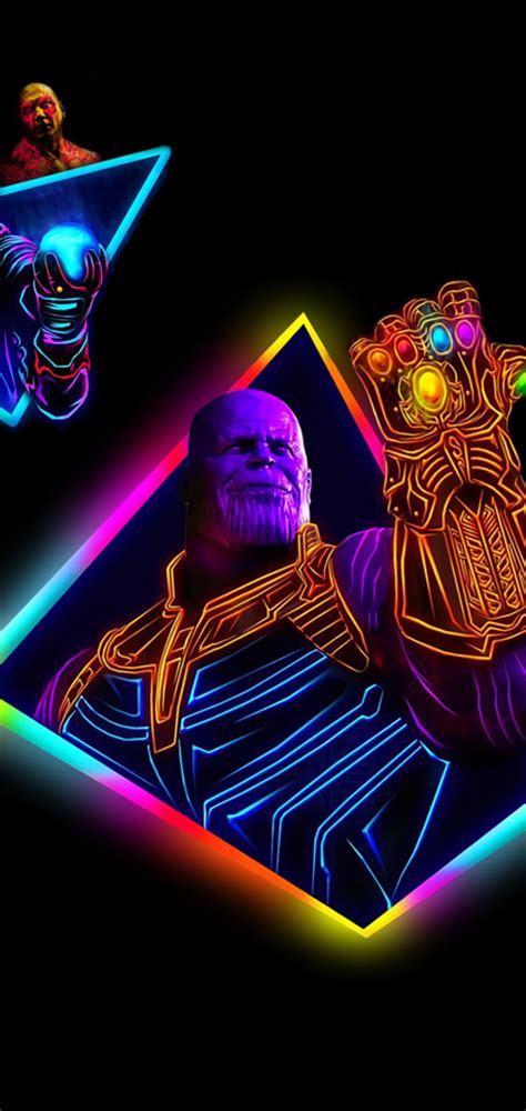 1080x2280 Resolution Avengers Infinity War 80s Neon Style Art One Plus