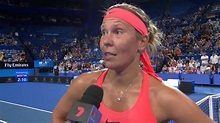 Lucie Hradecka on-court interview (RR) - Mastercard Hopman Cup - YouTube