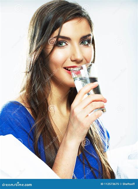 Beautiful Woman Drinking Water From Glass Stock Image Image Of