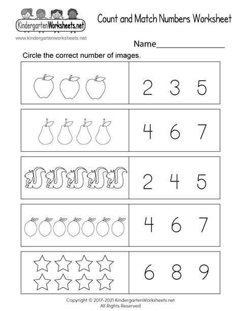 Worksheet For Kindergarten Numbers Worksheets For Kindergarten