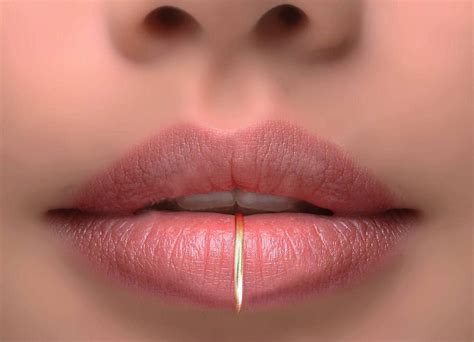 Fake Lip Ring Gold Fake Lip Jewelry Fake Lip Piercing 20g Fake Lip Hoop Faux Lip Ring