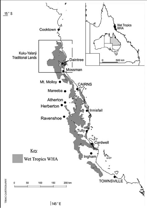 Map Of The Wet Tropics World Heritage Area Note That The Location Of
