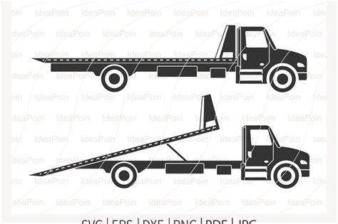 Rollback Truck Svg Flatbed Truck Svg Tow Truck Svg Rollback Truck