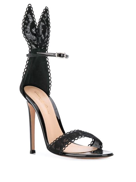 Gianvito Rossi Natalia Lace Embellished Sandals Farfetch