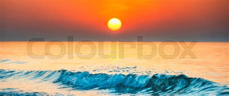 Sunset Or Sunrise Over Sea Stock Image Colourbox