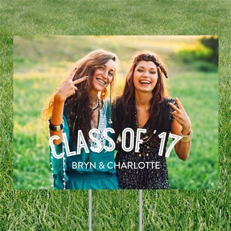 Joint Party Twice The Fun Yard Sign Girl Graduation Party High