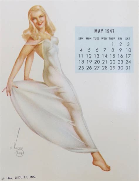 May 1947 Alberto Vargas Esquire Pin Up Girl Mini Calendar Page Etsy