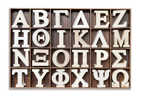 Buy 2 Inch 120 Pieces Wooden Greek Letters Bold Font Unfinished Wood