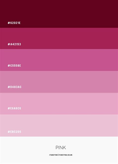 The Shades Of Pink And Red Are Shown In This Color Palette Which Is