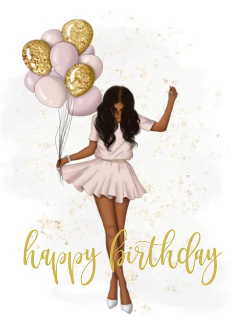Happy Birthday Birthday Card Black Girl Birthday In 2021 Happy
