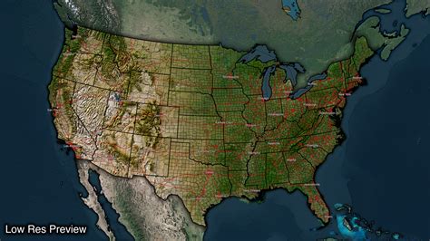 16k Digital Usa Map Trilogy Maps