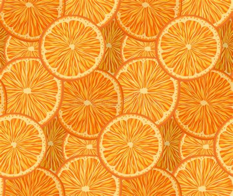 Vector Seamless Pattern With Orange Slices Dense Texture With Juicy