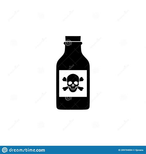 Flat Poison Bottle Icon Toxin Poison Silhouette Venom Chemical Drink