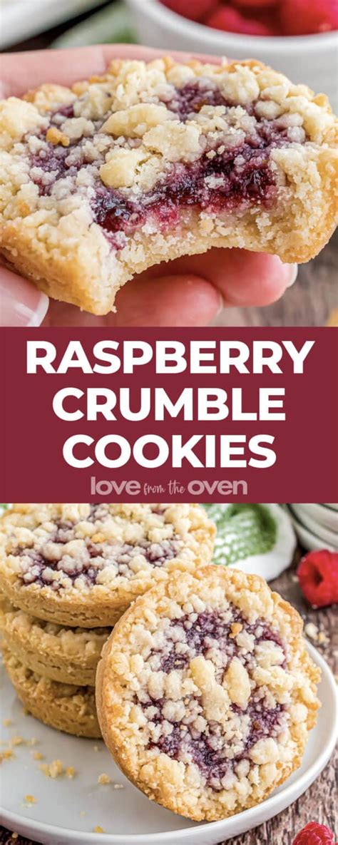 Raspberry Crumble Cookies • Love From The Oven