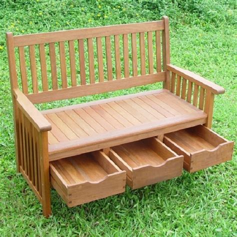 Use our diy garden bench in your yard or on your porch or even in your home. Hardwood Garden Bench with Storage Drawers | Home Design ...