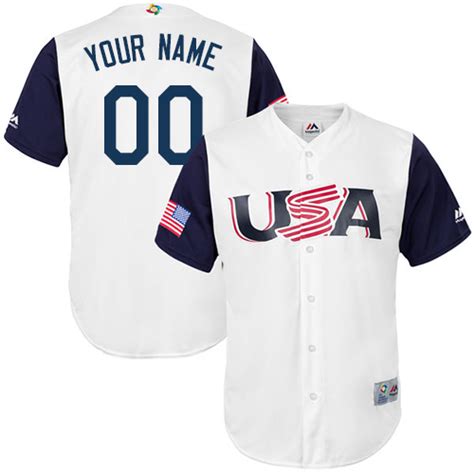 Youth Usa Baseball Majestic Customized White 2017 World Baseball