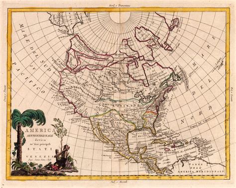 This Map Of North America Was Made In 1785 By Italian Cartographer Antonio Zatta Vintage Wall