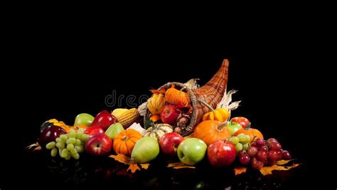 Fall Fruits And Vegetables In A Cornucopia Stock Image Image Of